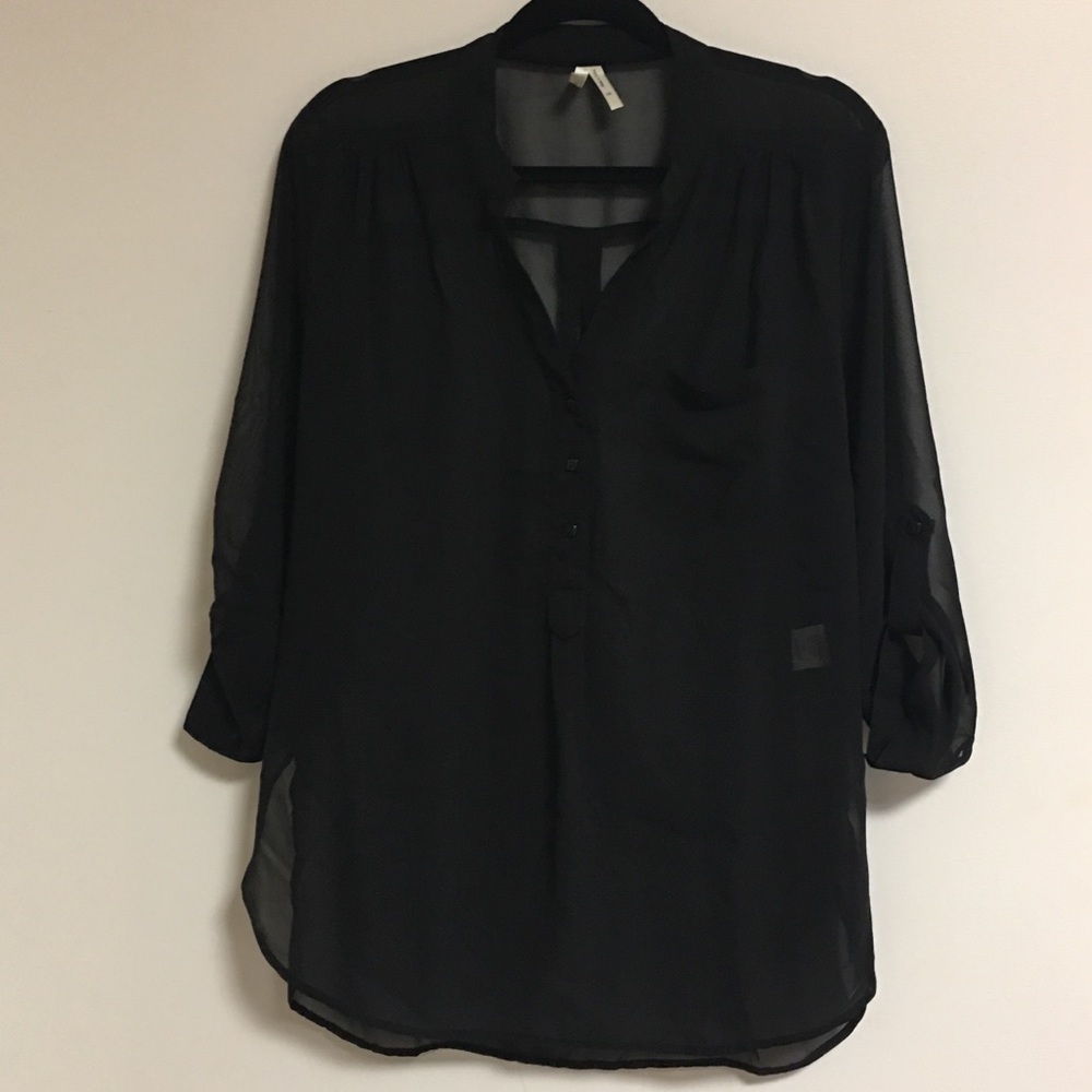 Sheer black blouse
